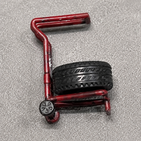 Miniature Tire Dolly, 1/64 Scale, Model Tire Dolly, Garage Diorama Accessories, Approximately 2cm, Resin-made