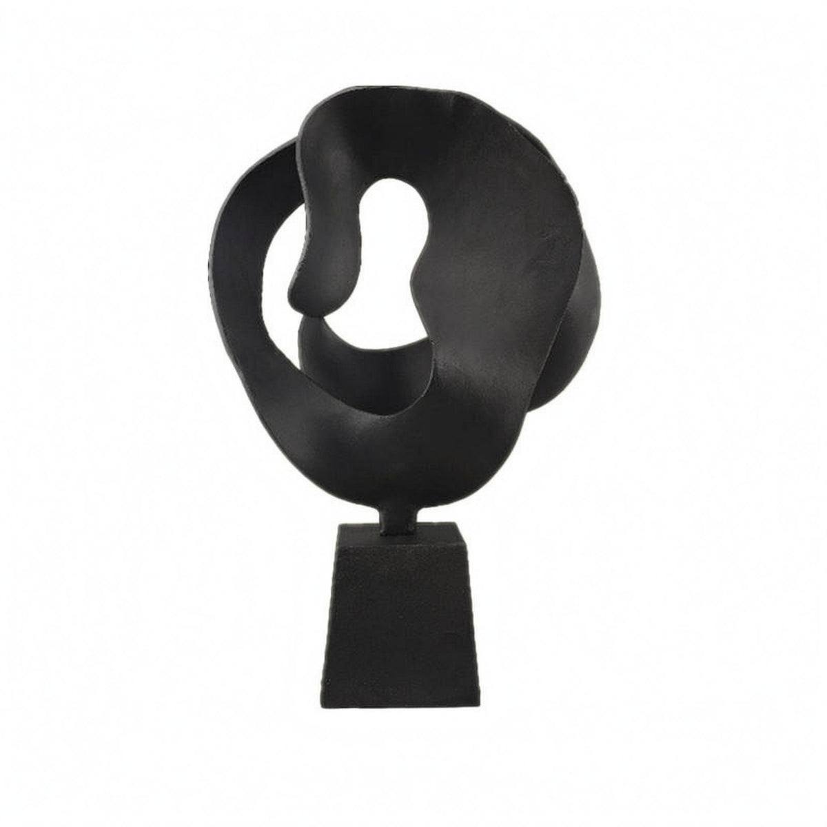 Abstract Knot Sculpture Circular Metal Shape Loop Sculpture Baked-Painted Finish Home Decor