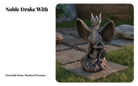 Western Dragon Statue Resin Dragon Statue Realistic Details Fantasy Creature Sculpture for Collectors, Garden, Lawn, Patio