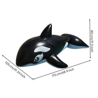 Whale Pool Lounger Giant Whale Sit-on Orca Pool Lounger Waterproof Toy Realistic for Children, Beach