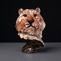 Head Figurine Freestanding Animal Bust Decorative Sculpture with Base for Office Desk, Beverage Cabinet, Entryway