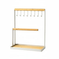 Decorative Metal Jewelry Display Rack Multi-Functional Jewelry Stand Large Capacity Necklace and Earring Holder Stable Base for Women, Teens, Bedroom, Closet