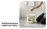 Bucket and Basin Set Large Capacity Dorm Room Utility Bucket Versatile Portable Water Pail with Handle for Students, Home, Garage, Camping