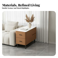 Minimalist Design Multi-Drawer End Table Easy to Clean Household Furniture Scratch Resistant Top Storage Cabinet Odor-Clear for Homeowners, Interior Design Enthusiasts, Families, Living Room, Bedroom, Reception Area, Home Office
