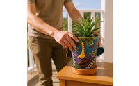 Textured Sculptural Planter Resin Human Sculptural Planter Multicolored House Decoration for Indoor, Garden, Balcony