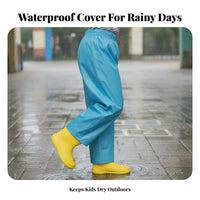 kids' Rain Pants Elastic Waist Kids Rain Pants PU Coated children's Mud Trousers for Young Children, Students, Rainy Days, Muddy Play, Playing