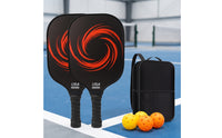 2 Pieces Fiberglass Pickleball Set with Balls 16mm Pickleball Paddles Textured Grip Rackets USAPA Approved for Adults, Beginners, Match Play, Training