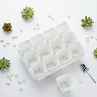 Drainage Holes Succulent Pot Tray Reusable Multi-Cell Planter Holder Long-Lasting Nursery Plant Pots Stackable for Beginners