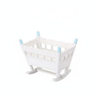 Dollhouse Infant Cradle Realistic Design Miniature Infant Cradle High Detail Dollhouse Rocking Crib for Model Collectors, Hobbyists, Diorama Projects