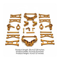 1/14 Scale RC Car Upgrade Kit Easy to Install Remote Control Car Modification Parts Anodized Coated Metal Shock Absorption System Arm Set