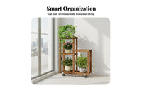 Mobile with casters 3-Tier Corner Plant Stand Space-Saving 3-Tier Corner Plant cart Large Capacity Flower Rack Sturdy Construction for Home Decorators, Apartment Dwellers, Homeowners, Balcony, Indoor, Living Room, Office