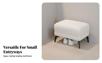 Soft Cushion Shoe Changing Stool Light Luxury Design Padded Shoe Bench Sturdy Legs Household Furniture Multifunctional for Small Apartment Dwellers, Families, Homeowners, Entryway, Living Room, Bedroom, Office