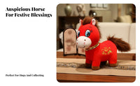Horse Sign Doll Symbol Meaningful Cultural Design Chinese Astrological Horse Doll Adorable Appearance Auspicious Horse Stuffed Toy for Friends, Office