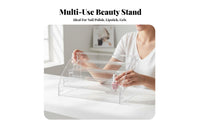 Nail Polish Display Rack Multi-Tier Design Stepped Display Stand Clear Nail Polish Holder Transparent Acrylic Tiered Shelf