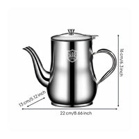 Stainless Steel Oil Filter Pot Anti Leak Oil Dispenser with Filter Reusable