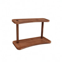 Simple Display Shelf with Two Tiers Space-Saving Wooden Display Shelf Minimalist Aesthetic for Desk