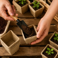 Seedling pots 6cm pulp paper 90-piece set for direct planting biodegradable seedling pots for home gardening