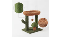 Cat Activity Center Green Cat Scratching Surface with Bed Space-Saving Pet Accessory for Living Room
