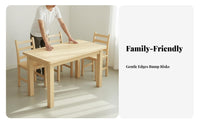 Solid Wood Dining Set Sturdy Construction Minimalist Wooden Dining Furniture Hard-Wearing Rectangular Kitchen Table and Chairs for Homeowners, Home
