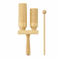 Classroom Percussion Instrument Cylindrical Wooden Sound Blocks Includes Mallet Wooden Percussion Instrument for Classroom