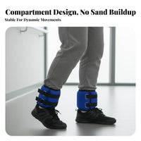 2 Pieces Adjustable Straps Ankle Sandbags Comfortable Fit Wearable Weights Secure Fastening Resistance Training Gear Segmented Design for Seniors, Women, Men, Gym, Walking