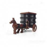 Horse-Drawn Carriage Model Spoked Wheels Building Blocks Toy