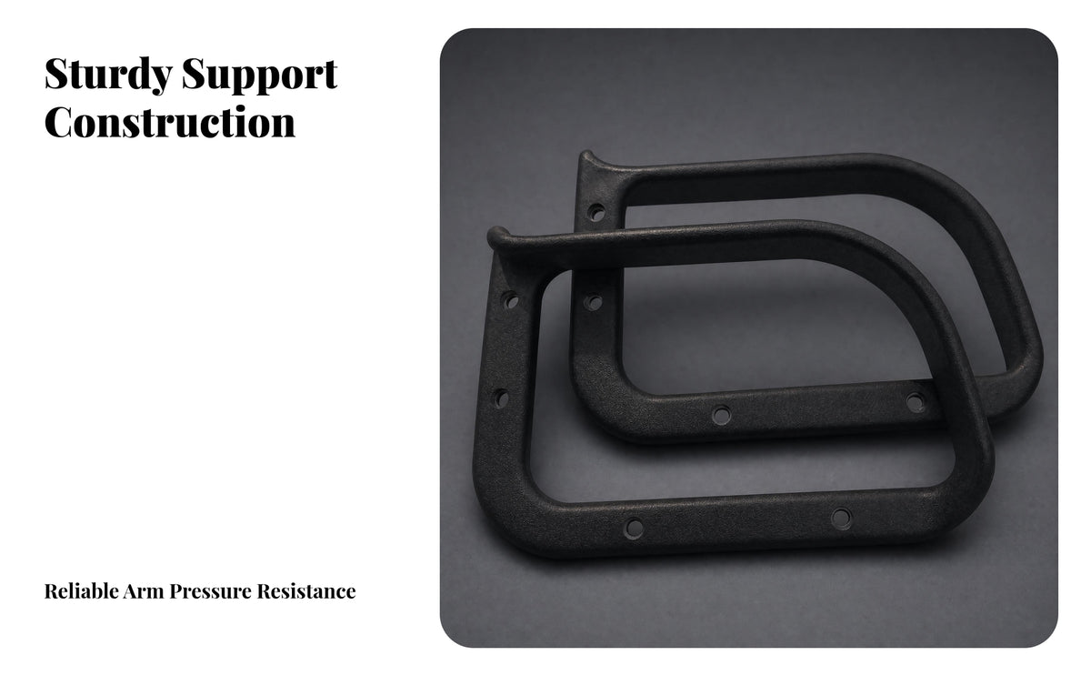 Pair Set Fixed Chair Armrest Rounded Corners Plastic Chair Armrest Black Office Part Open-Frame