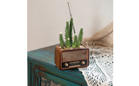 Vintage Radio Flowerpot Indoor Radio Planter Tabletop Planter with Antenna for Plant Lovers
