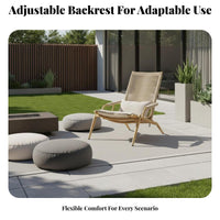 Adjustable Backrest Weightless Recline Recliner Foldable Lounge Chair Lockable Position externaldoor Furniture Breathable Seat for Adults, Homeowners, Seniors, Balcony, Garden, Backyard, waterside