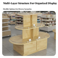 Multi-Functional Island Display Shelf Versatile Retail Display Cabinet Sturdy Construction Retail Fixture Easy Assembly for Shopkeepers, Supermarket Managers, Small Business Owners, Shopping Mall, Temporary Shops, Boutique, Trade Exhibition S