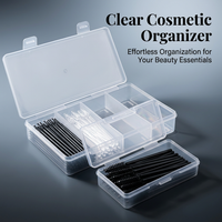 Storage Box with Compartments, Travel Makeup Tool Organizer, Dustproof Beauty Tool Case, Makeup Tool Organizer for Travel