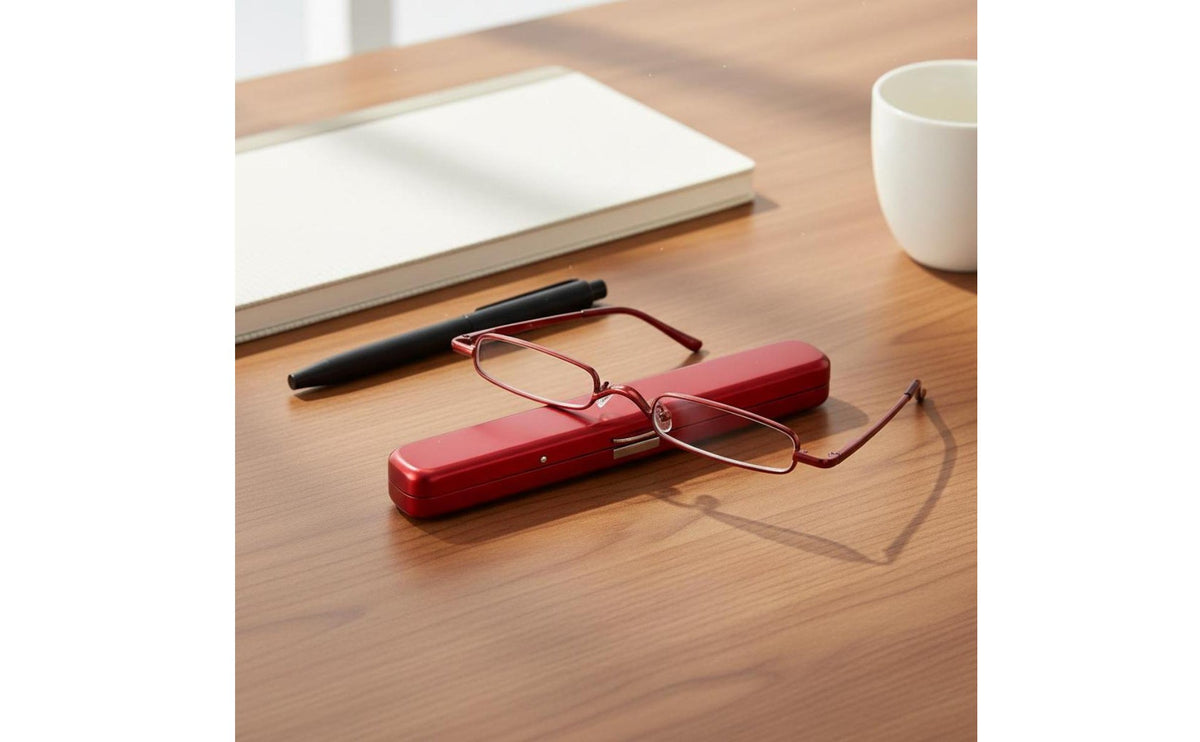 Lightweight Pen Case Reading Glasses Pocket Size Compact Folding Readers Crystal-Clear Lenses for Seniors, Women, On The Go, Travel