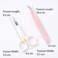 Precision Eyebrow Scissors and Curved Tweezers Set, Stainless Steel Grooming Kit for Shaping and Makeup for Beginners