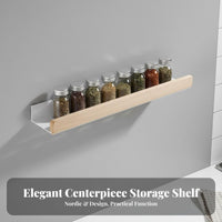 Drillno-Drill Installation Floating Shelf Space-Saving Organizer Rack Sturdy Household Storage Multi-Purpose for Renters, Homeowners, Students, Kitchen, Bathroom, Living Room, Entryway