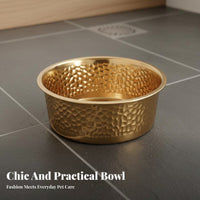 Stainless Steel Pet Bowl Sturdy Non-Slip Cat Food Bowl Easy to Stainless Steel Cat Food Dish for Small Animal Owners, Indoors, Indoor, Kitchen