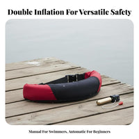 Automatic Inflation Life Belt High Buoyancy Waist Worn Flotation Belt Portable Inflatable Waist Pack PFD for Adults, Swimmers, Swimming, Fishing