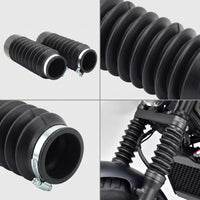 Motorcycle Front Fork Boot Rubber Fork Dust Boots with Clamps Guard Sleeves for Motorcyclists, Riders