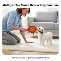 Tennis Racket Dog Toy Squeaker Inside Squeaky Racket Rope Toy Bite Resistant Pet Supply for Small Dogs, Young Dogs
