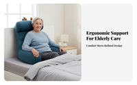 Elderly Support Backrest Ergonomic Design Bed Rest Support Cushion with Arms Soft Breathable Textile Bed Rest Lounger Cushion for Adults, Bedroom