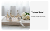 Bridal Crown Handmade Bridal Headpiece Crystal Queen Crown Luxurious Design Vintage Design Tiara Sparkling for Weddings, Wedding