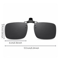 Lightweight Flip up Snap-on Sunglasses Rectangular Eyewear Accessory