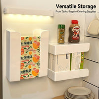 Refrigerator Organizer for Families, Wall Mounted Kitchen Tissue and Split Wet Wipe Dispenser