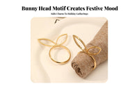 Bunny Napkin Holder Sturdy Alloy Easter Table Napkin Holder Festive Decoration Easter Serviette Buckle for Event Planners, Homemakers, Banquets