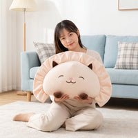 Cat Stuffed Pillow Cute Cushion Embroidered for Sofa, Reading Nook