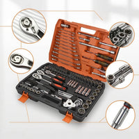 121 Pieces Automotive Repair Tool Kit  -Finished Repair Specialist Tool Kit with Case Organized Socket Ratchet Wrench Set with Case for Home Mechanics, Garage