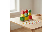 Wooden Geometric Shape Sorter Early Education Geometric Block Sorting Game Color Matching Assembling Toy for Young Children