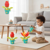 Rotating Flower Bath Toy Interactive Bath Toy with Watering Can Multicolor Plastic for Bathtub