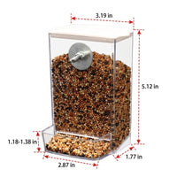 Automatic Bird Feeder 2 Pack, Anti-Spill Parrot Feeder with Perch Tray, External Mount Cockatiel Feeder and Bird Dispenser for Indoor Cage Use