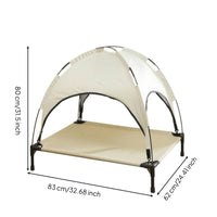 Arched Dog Cot with Canopy Oxford Cloth Elevated Pet Cot Fiber Tube Canopy Pet Bed Indoor-Outdoor for Dogs