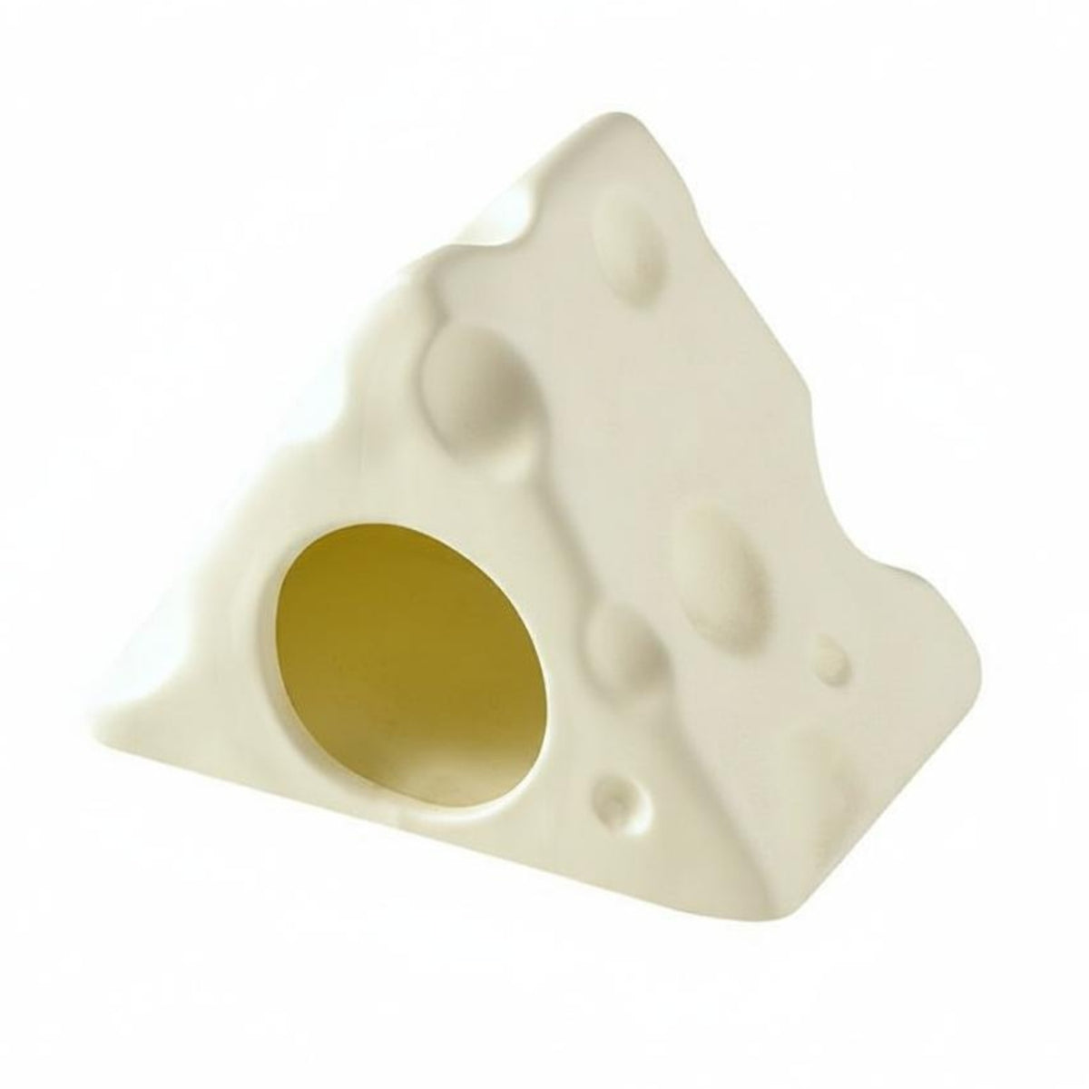 Cheese Shaped Hamster House Smooth Glazed Surface Triangle Hamster Cave Rounded Edges Small Animal Cave for Hamsters, Summer, Warm Room
